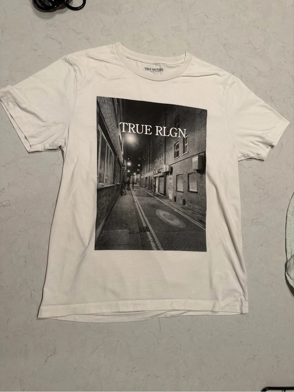 True Religion White Short-Sleeve Graphic Photo Tee